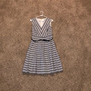 Tommy Hilfiger blue & white striped dress w/ belt
